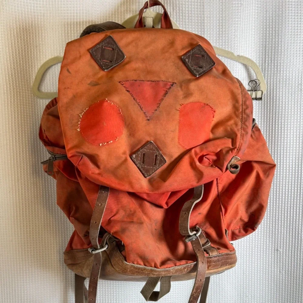 Vintage Alpine Designs Sport Backpack Boulder CO Red Leather Bottom Hiking USA